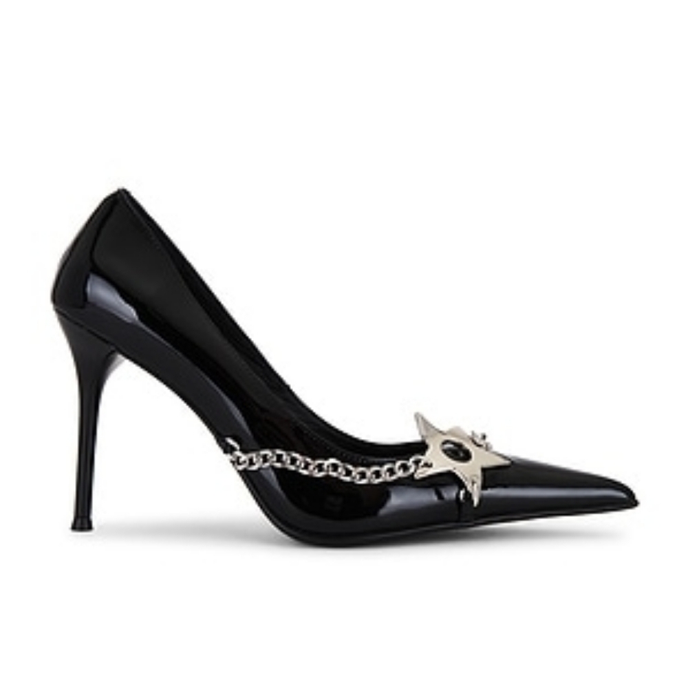 Jeffrey Campbell Etoile Pumps In Black Patent and Silver ⭐️